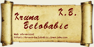 Kruna Belobabić vizit kartica